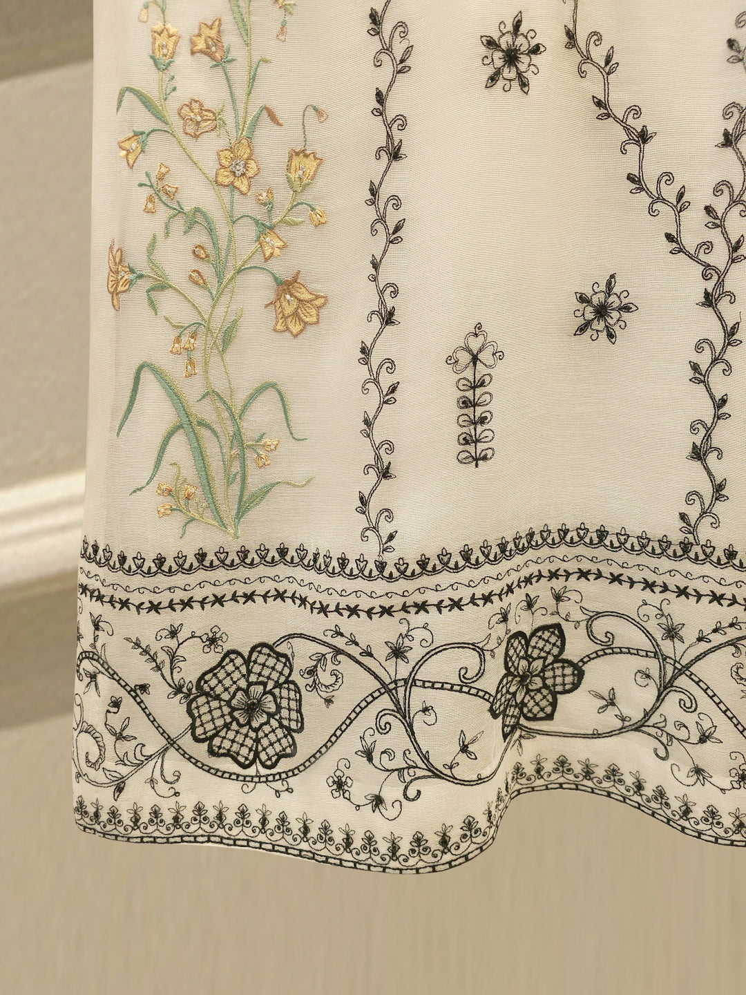 3 Piece - Embroidered Cotton Net Suit