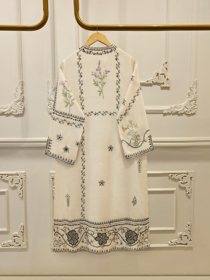 3 Piece - Embroidered Cotton Net Suit