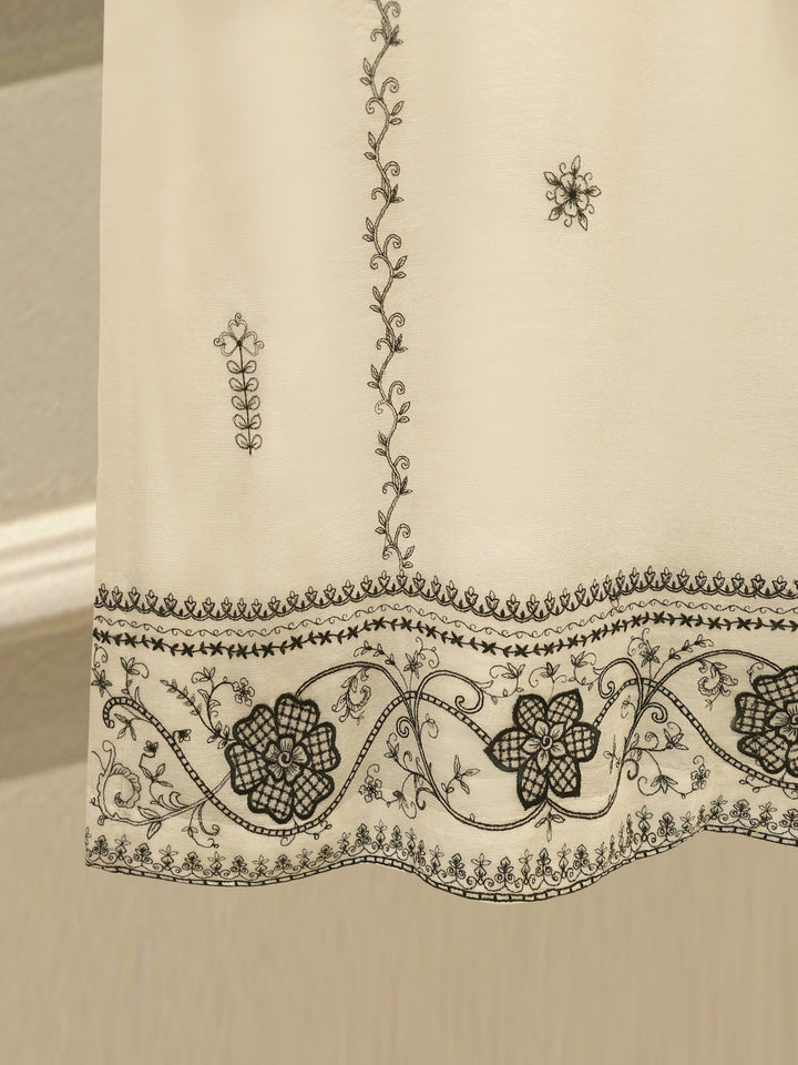 3 Piece - Embroidered Cotton Net Suit