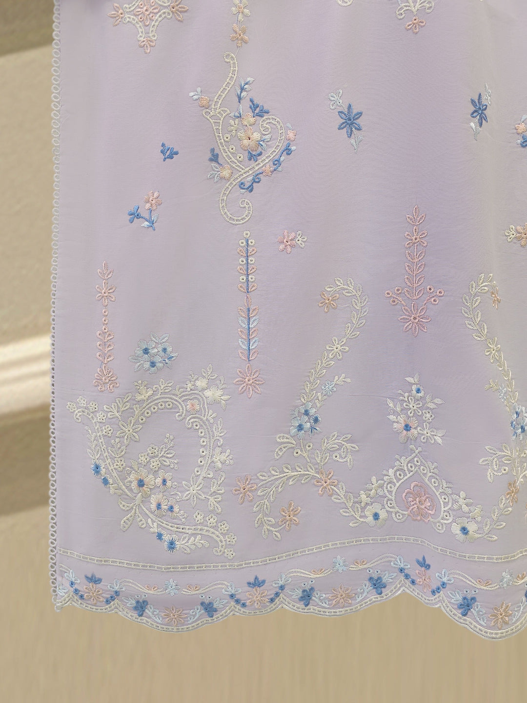 2 Piece - Embroidered Cambric Suit