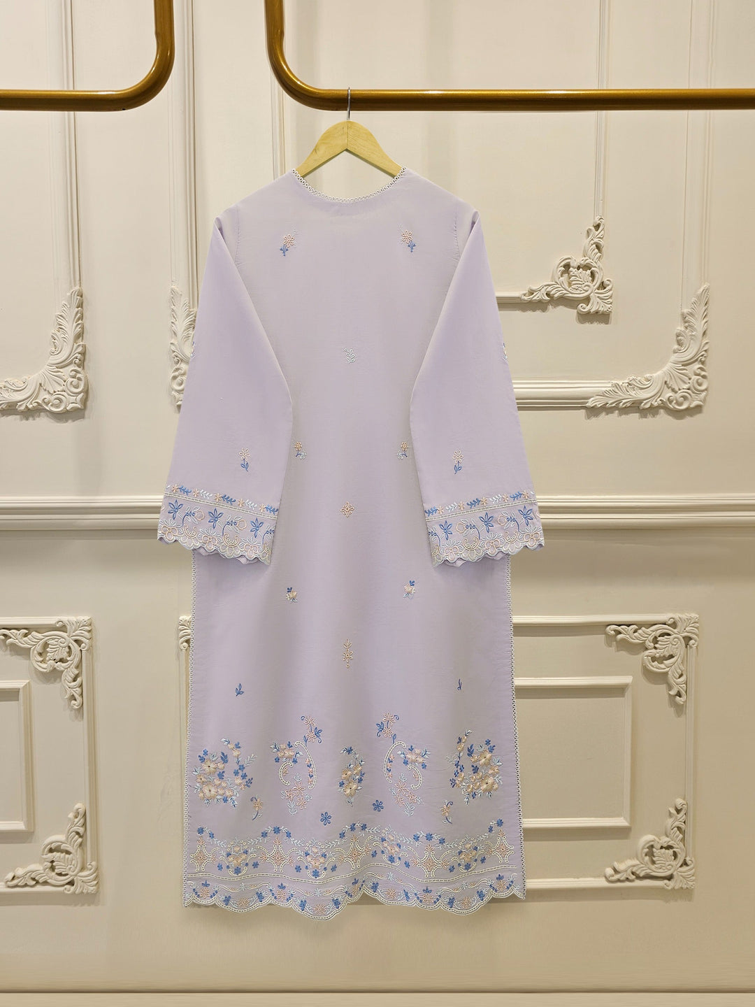 2 Piece - Embroidered Cambric Suit