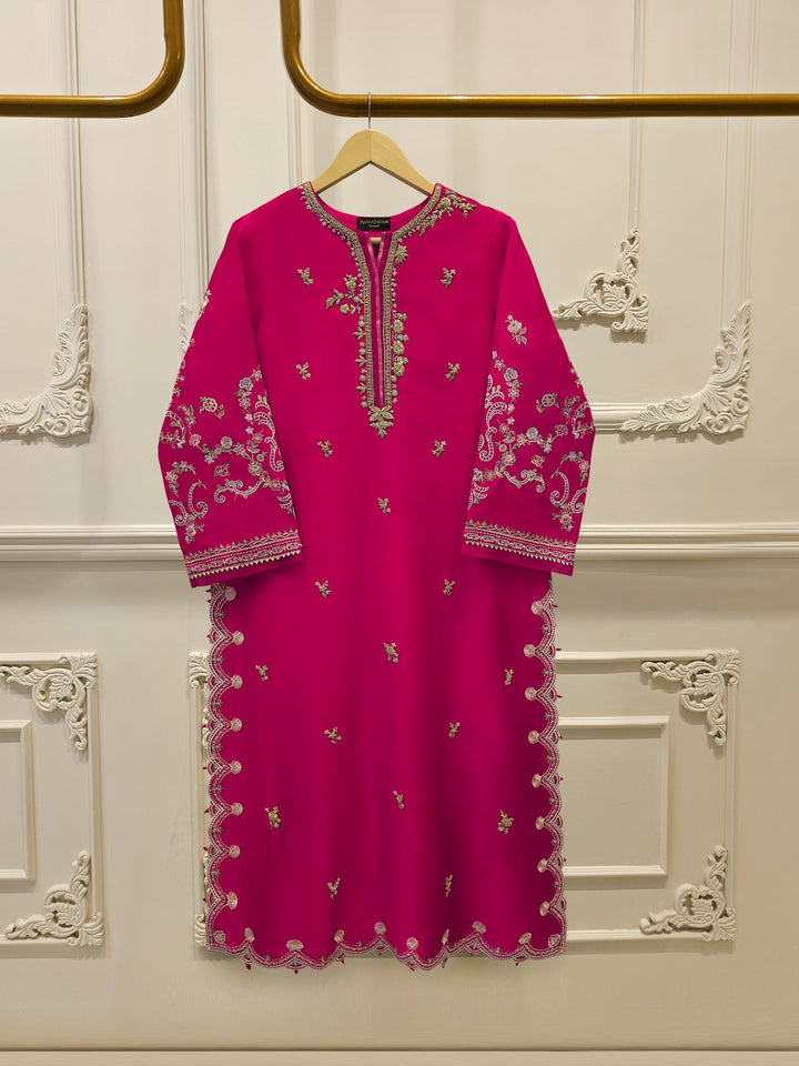 Pure Embroidered Sheesha Silk Shirt