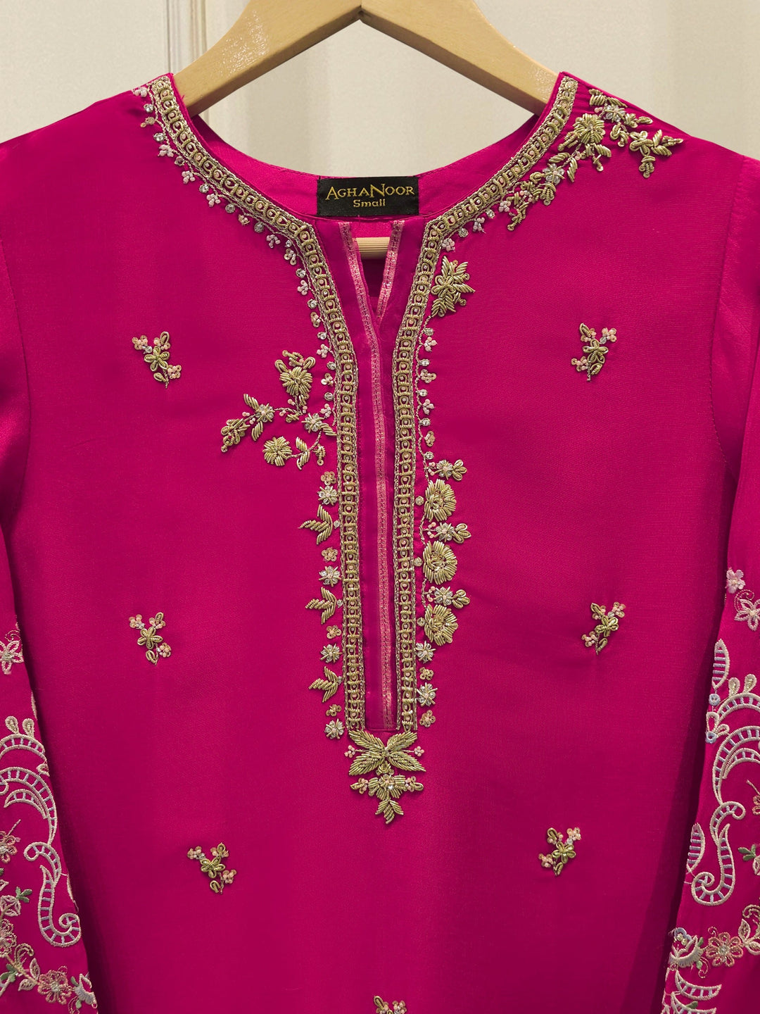 Pure Embroidered Sheesha Silk Shirt