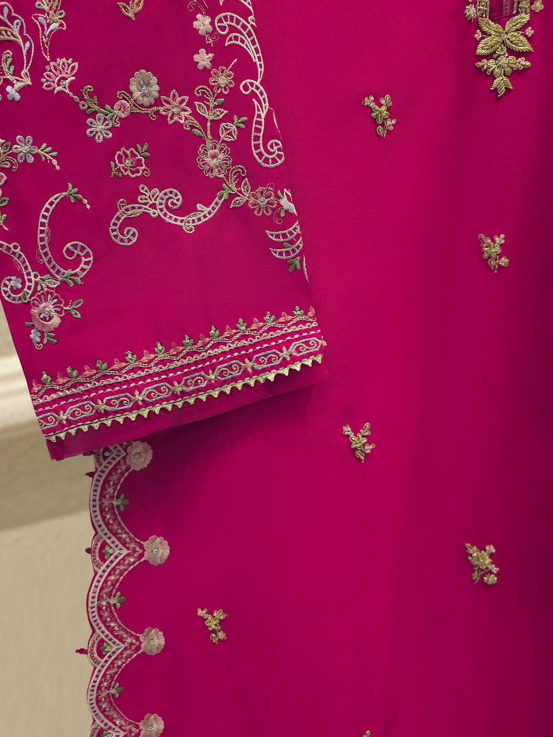 Pure Embroidered Sheesha Silk Shirt
