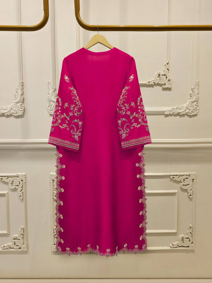 Pure Embroidered Sheesha Silk Shirt
