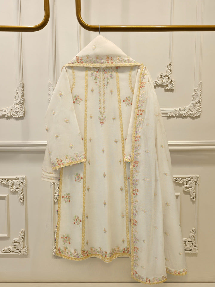 3 Piece - Pure Embroidered Cotton Net Suit