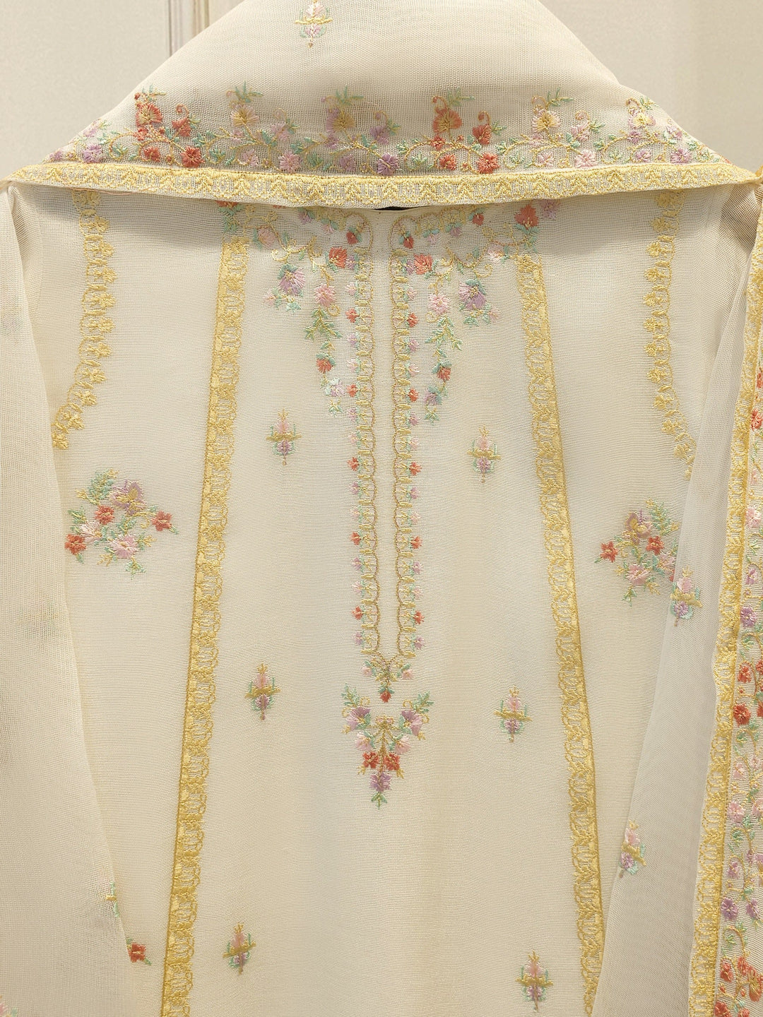 3 Piece - Pure Embroidered Cotton Net Suit