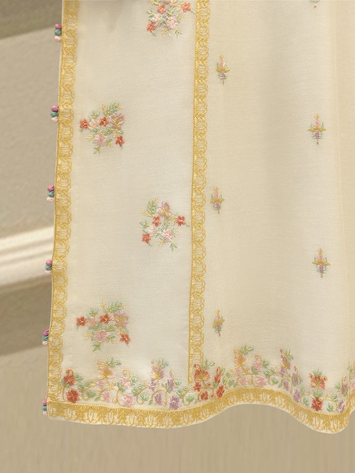3 Piece - Pure Embroidered Cotton Net Suit