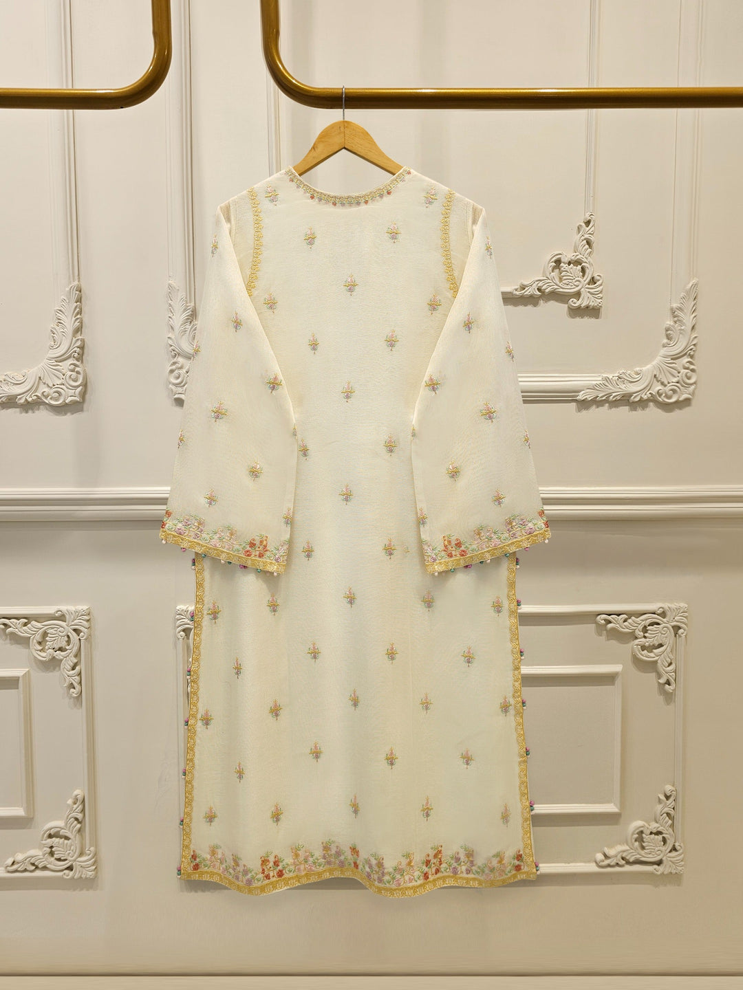 3 Piece - Pure Embroidered Cotton Net Suit