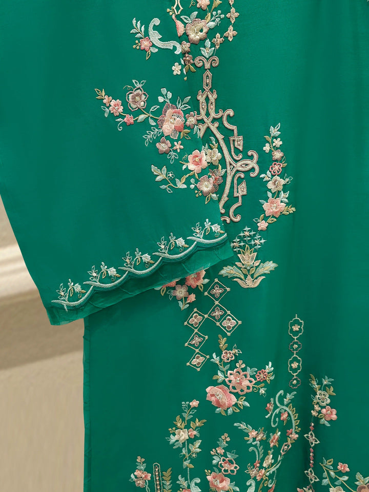 2 Piece- Pure Khaddi Silk Embroidered Suit