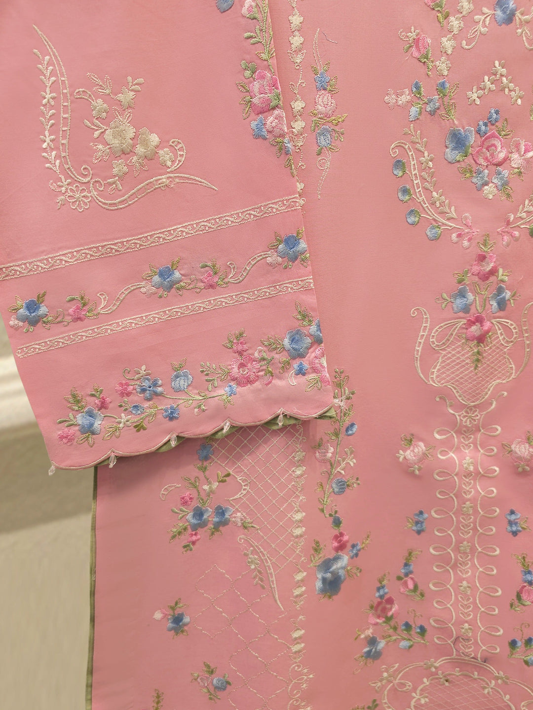 2 Piece - Embroidered Cambric Suit