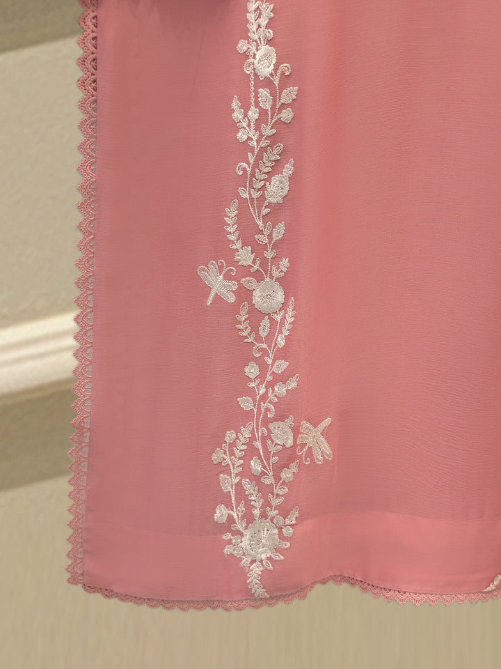 3 Piece - Pure Embroidered Chiffon Suit