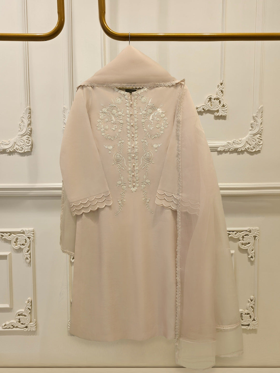 3 Piece - Pure Khaddi Silk Embroidered Suit