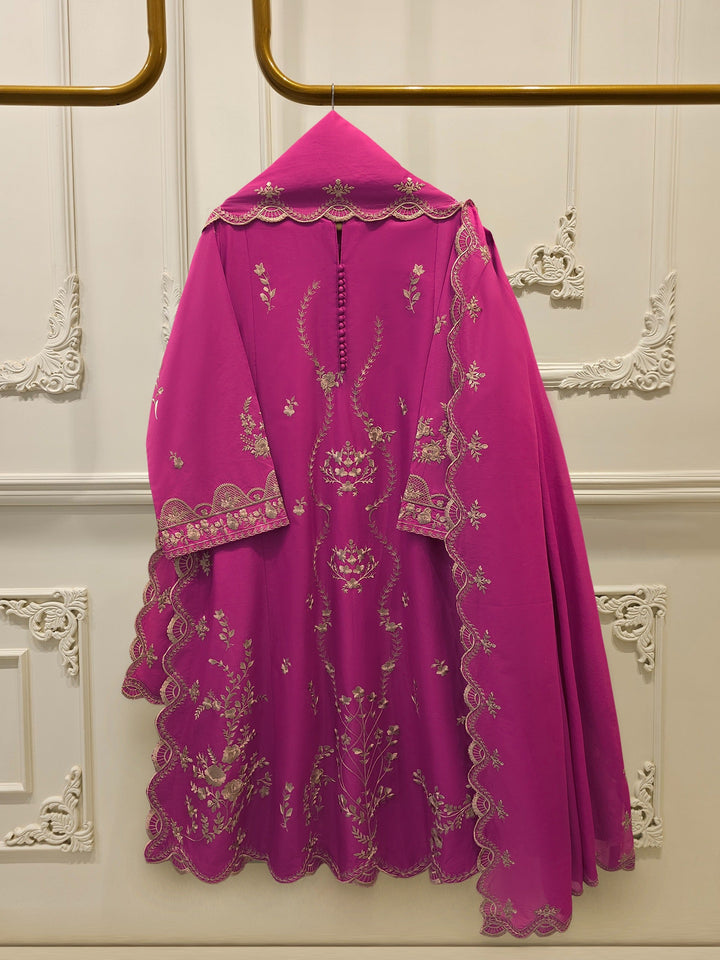 3 Piece - Embroidered Cambric Suit