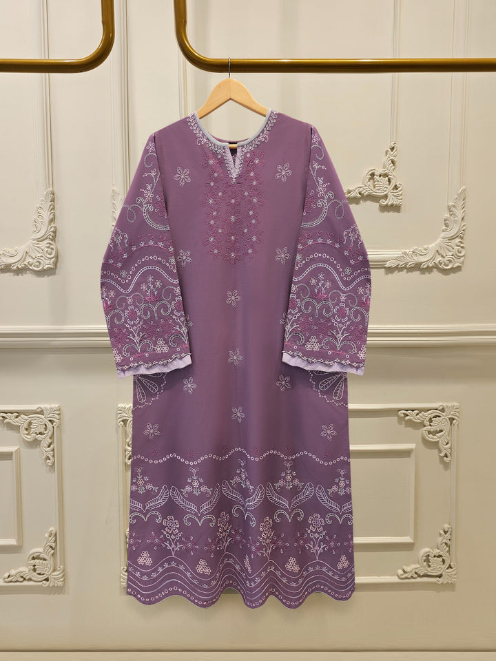 2 Piece - Embroidered Cambric Suit