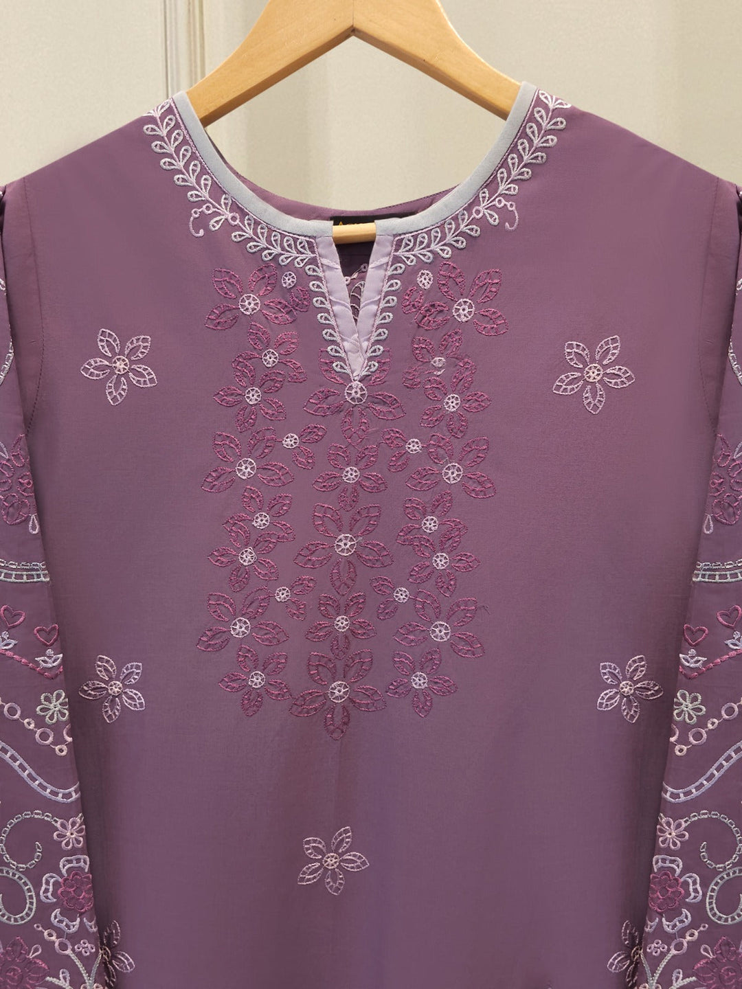 2 Piece - Embroidered Cambric Suit