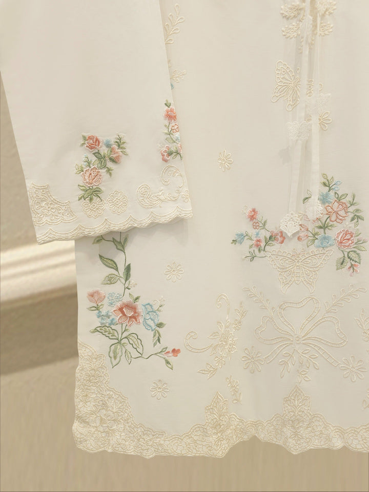 2 Piece - Embroidered Cambric Suit