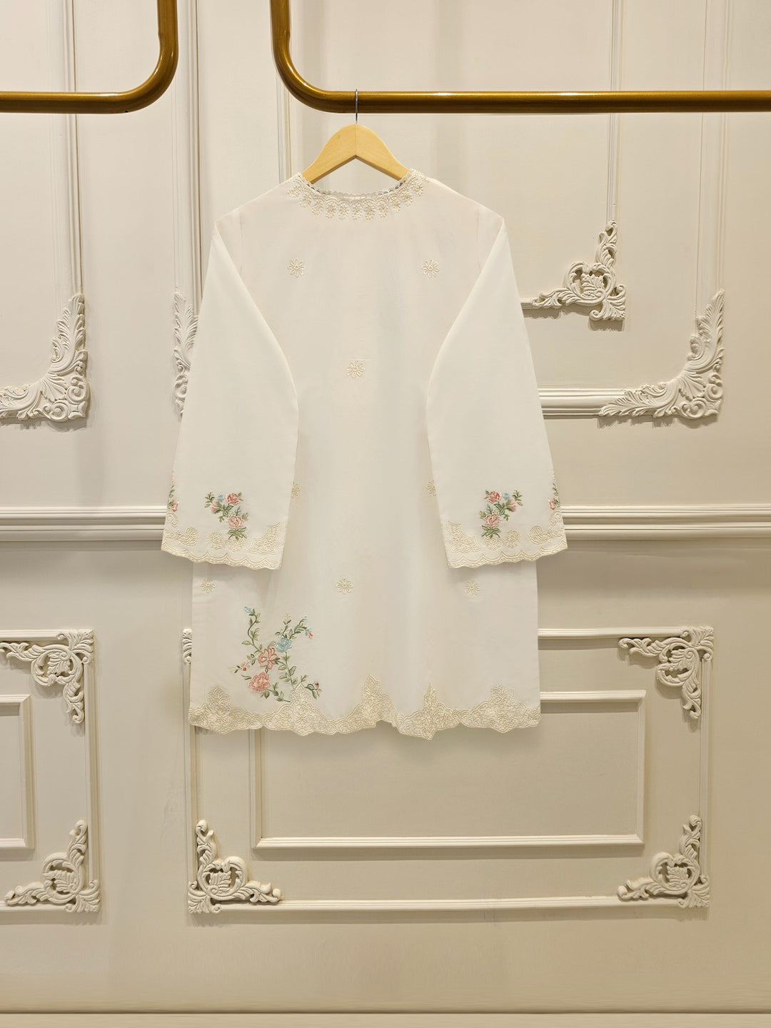 2 Piece - Embroidered Cambric Suit