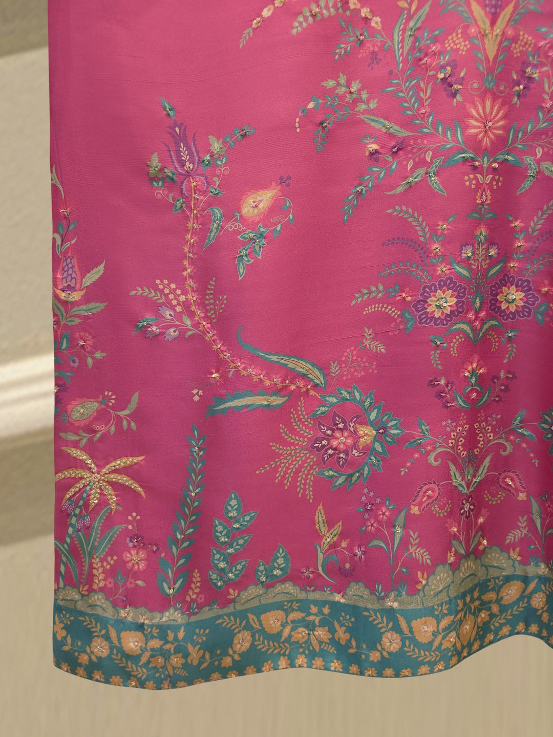 2-Piece Pure Printed Silk Suit with Khadi Silk Pants
