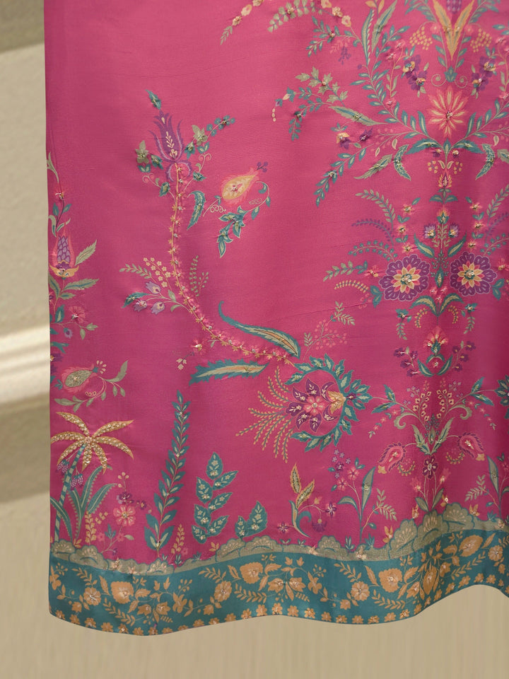 2-Piece Pure Printed Silk Suit with Khadi Silk Pants