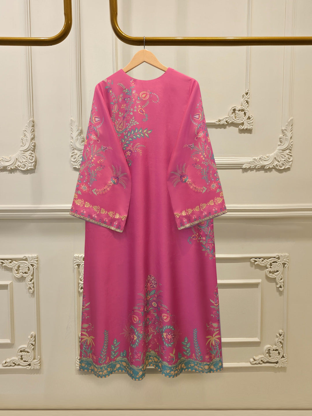 2-Piece Pure Printed Silk Suit with Khadi Silk Pants