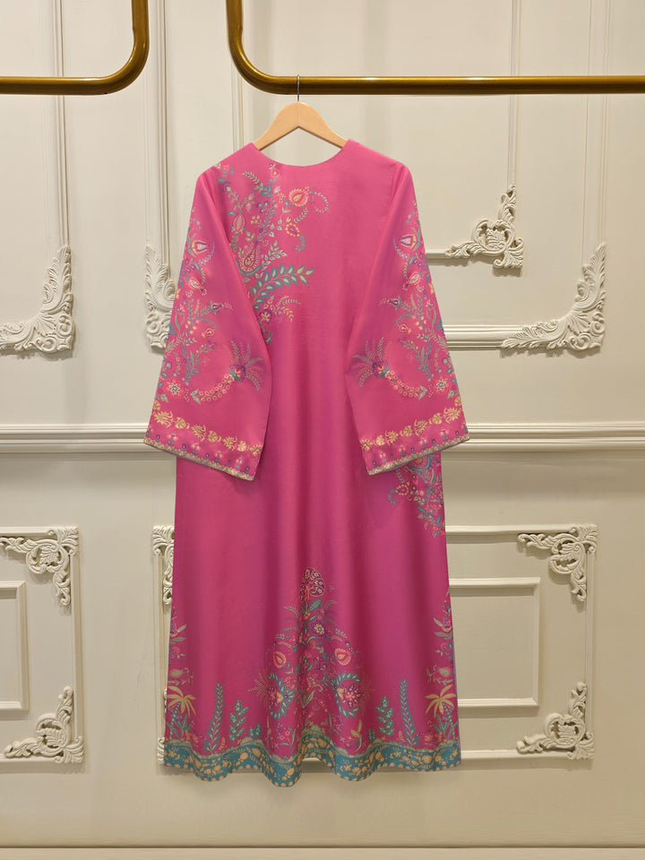 2-Piece Pure Printed Silk Suit with Khadi Silk Pants
