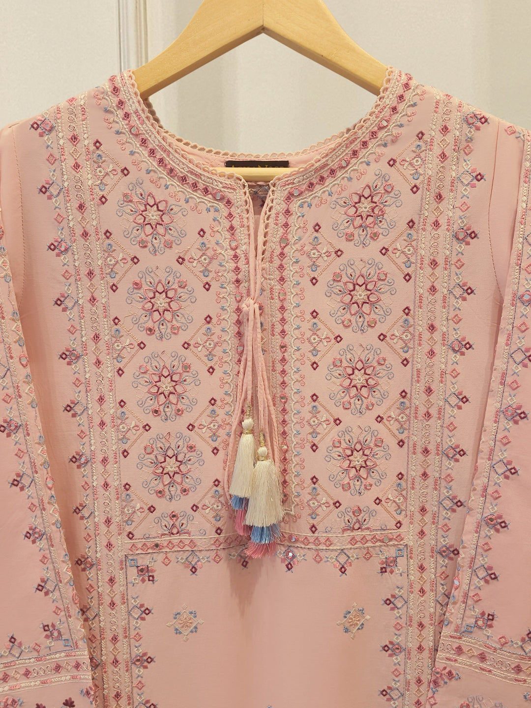 2 Piece - Embroidered Cambric Suit