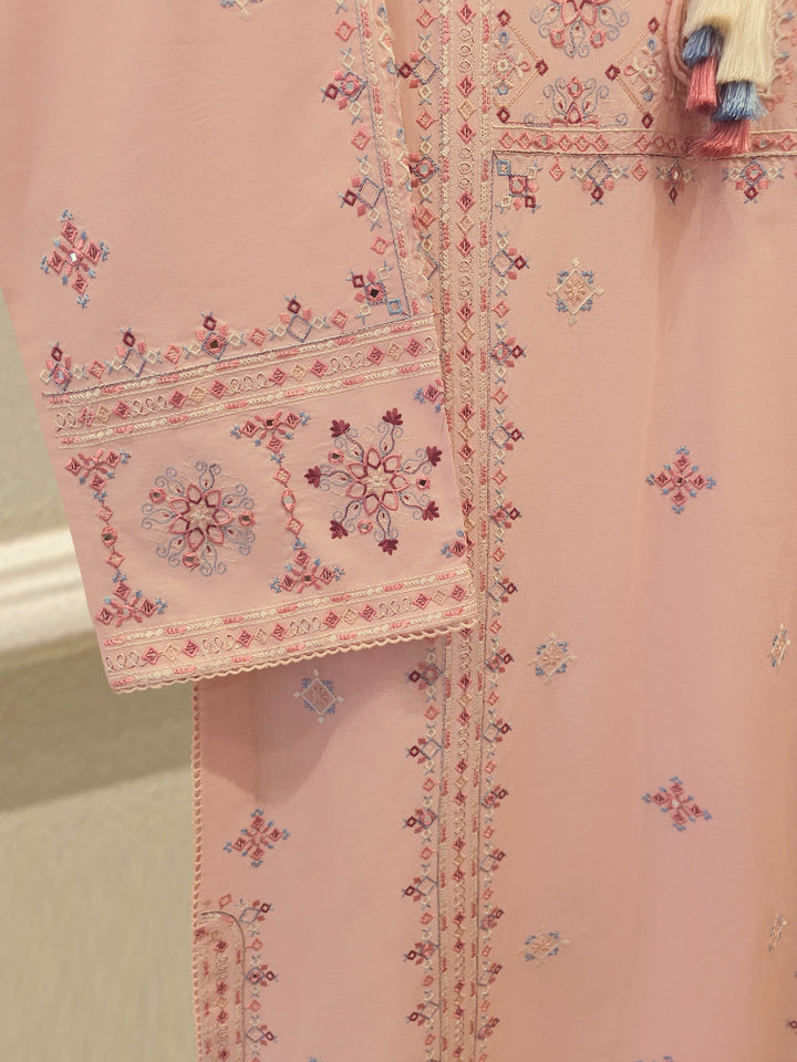 2 Piece - Embroidered Cambric Suit