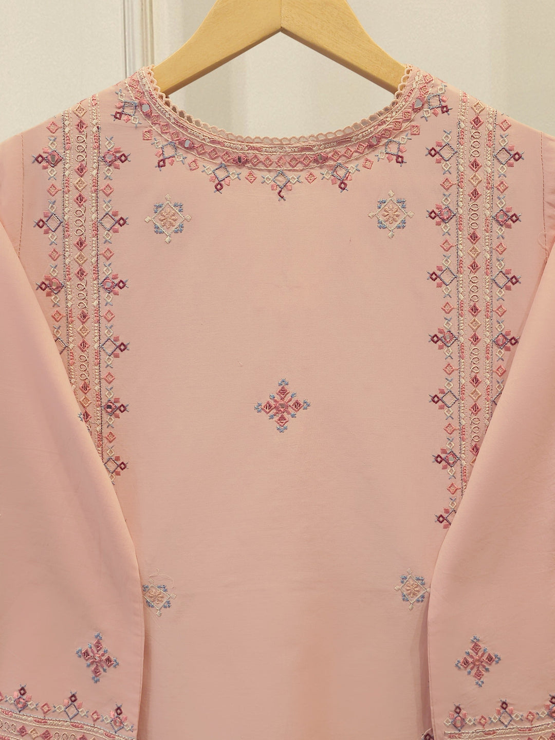2 Piece - Embroidered Cambric Suit