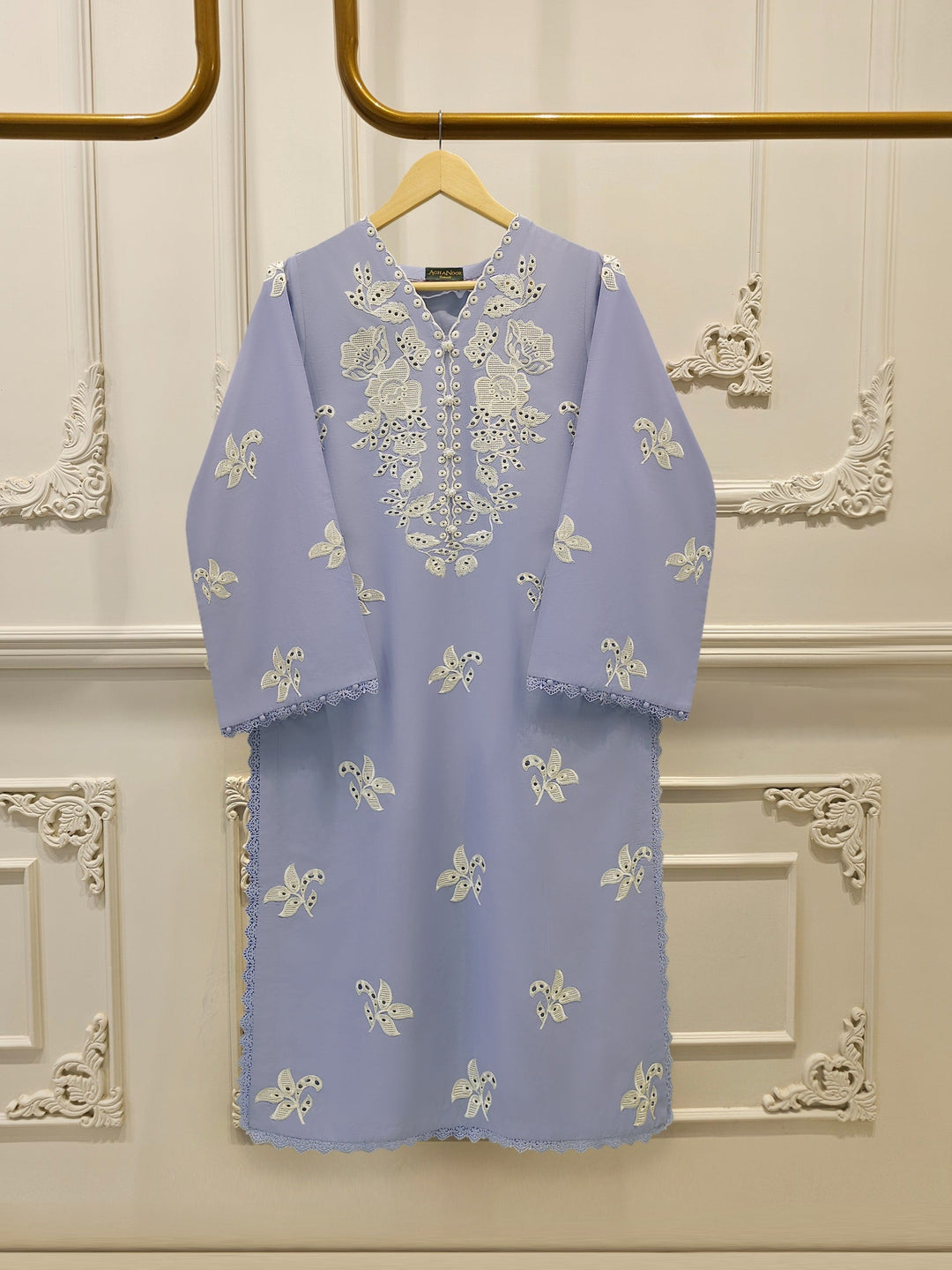 2 Piece - Embroidered Cambric Suit