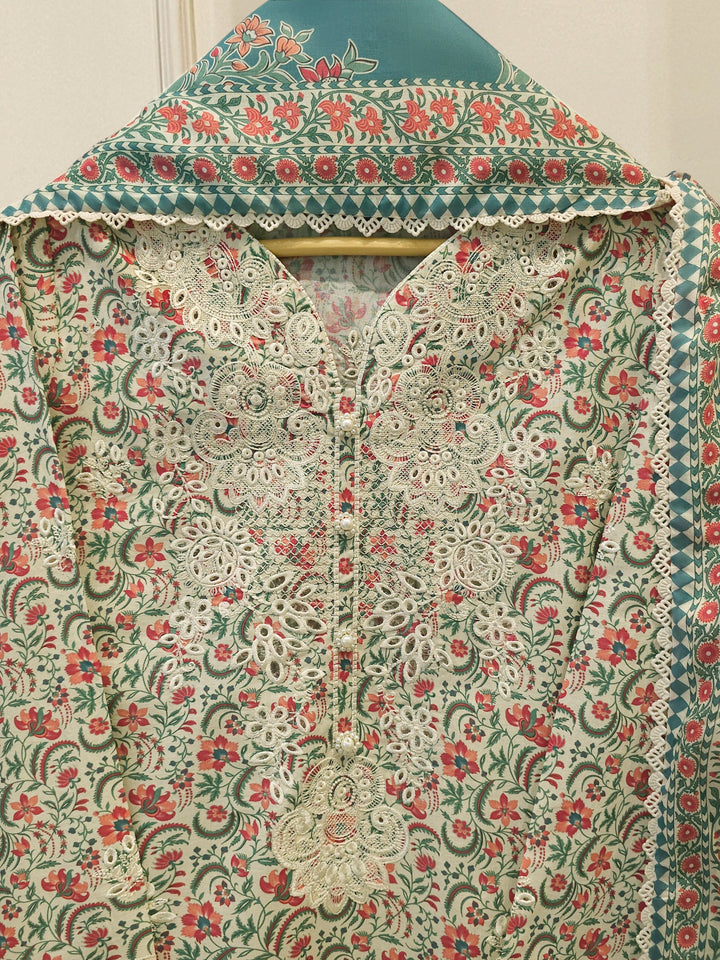 3-Piece Embroided Lawn Suit