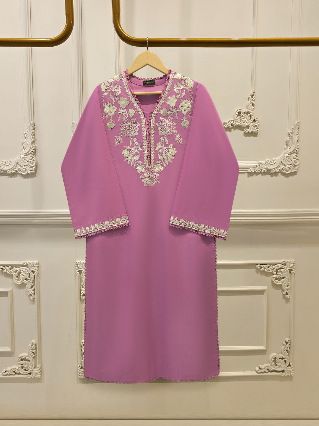 2 Piece - Embroidered Cambric Suit
