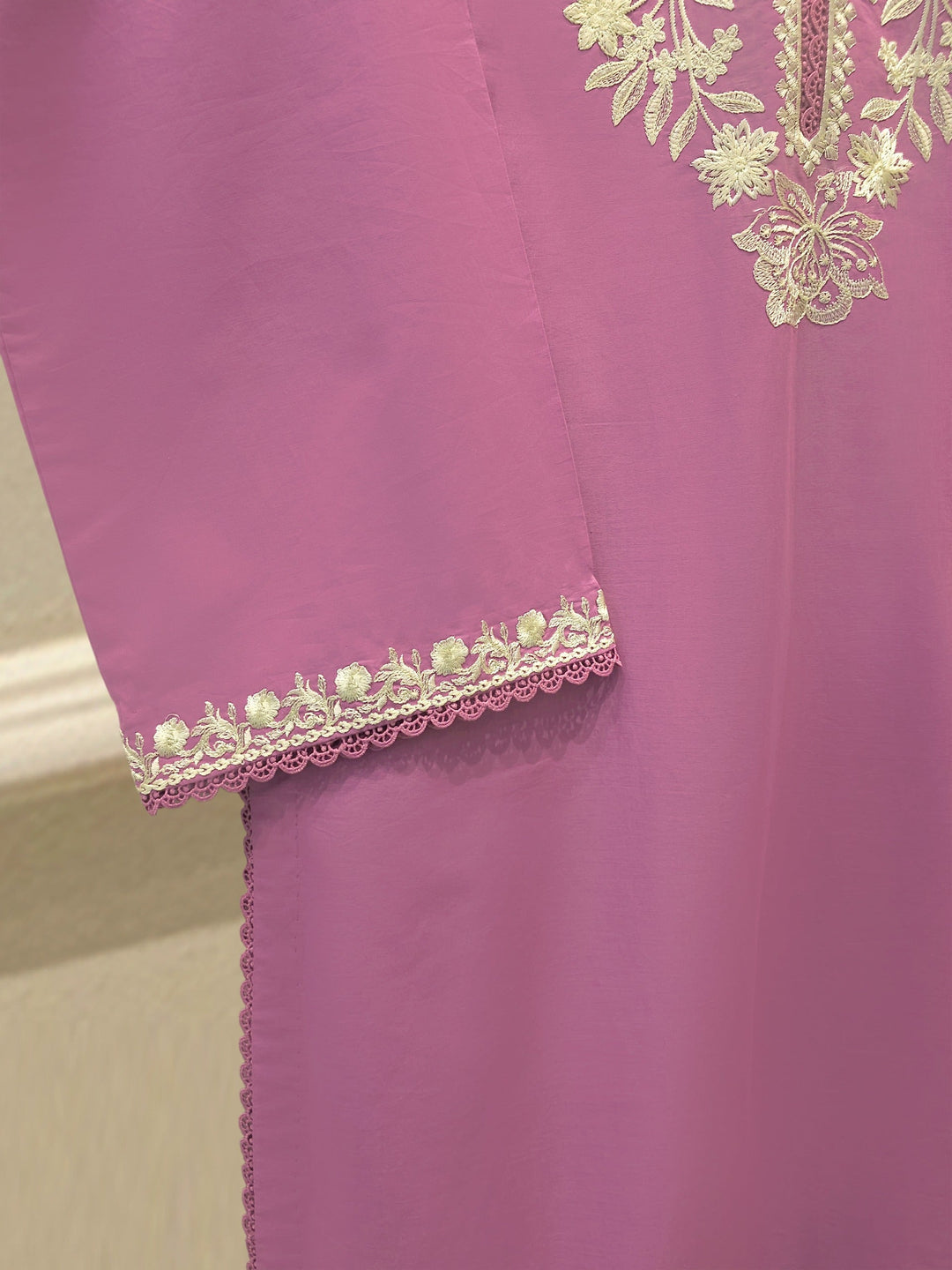 2 Piece - Embroidered Cambric Suit