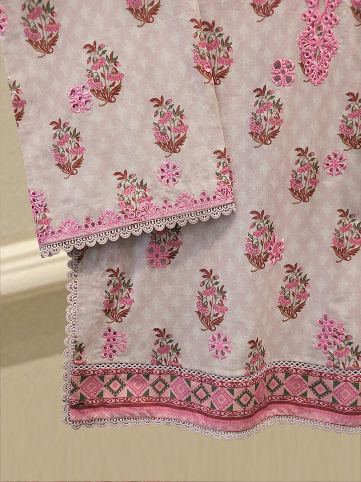 3-Piece Embroided Cambric Suit