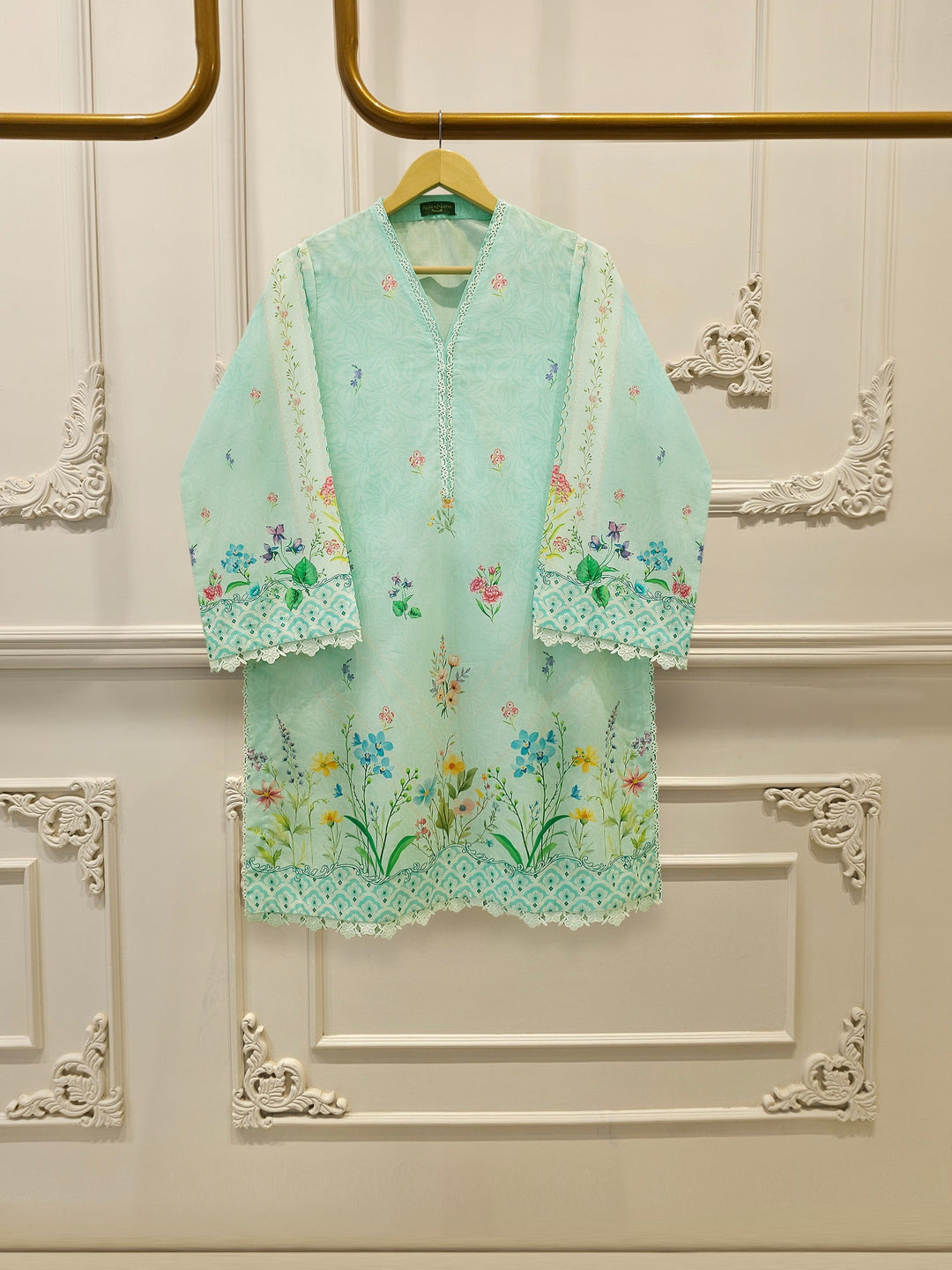 2 Piece - Embroidered Cambric Suit