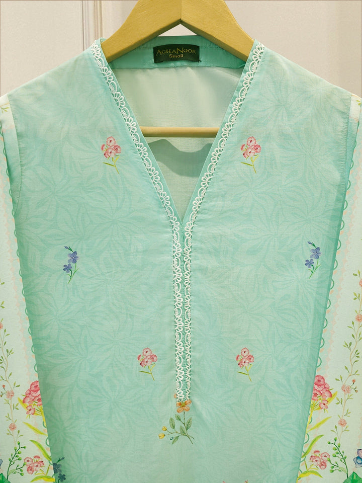 2 Piece - Embroidered Cambric Suit