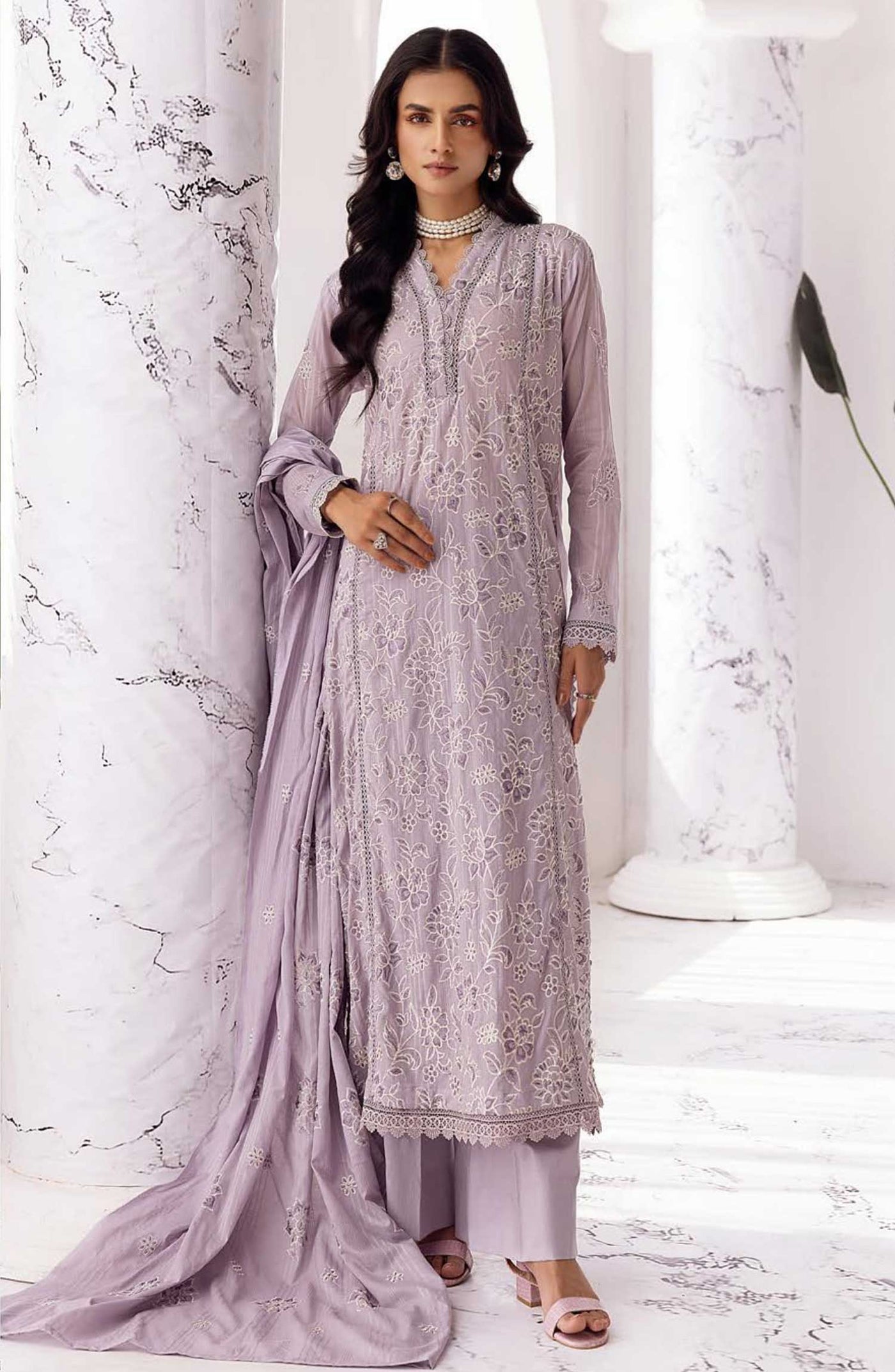 Arzoo Embroidered Slub Lawn
