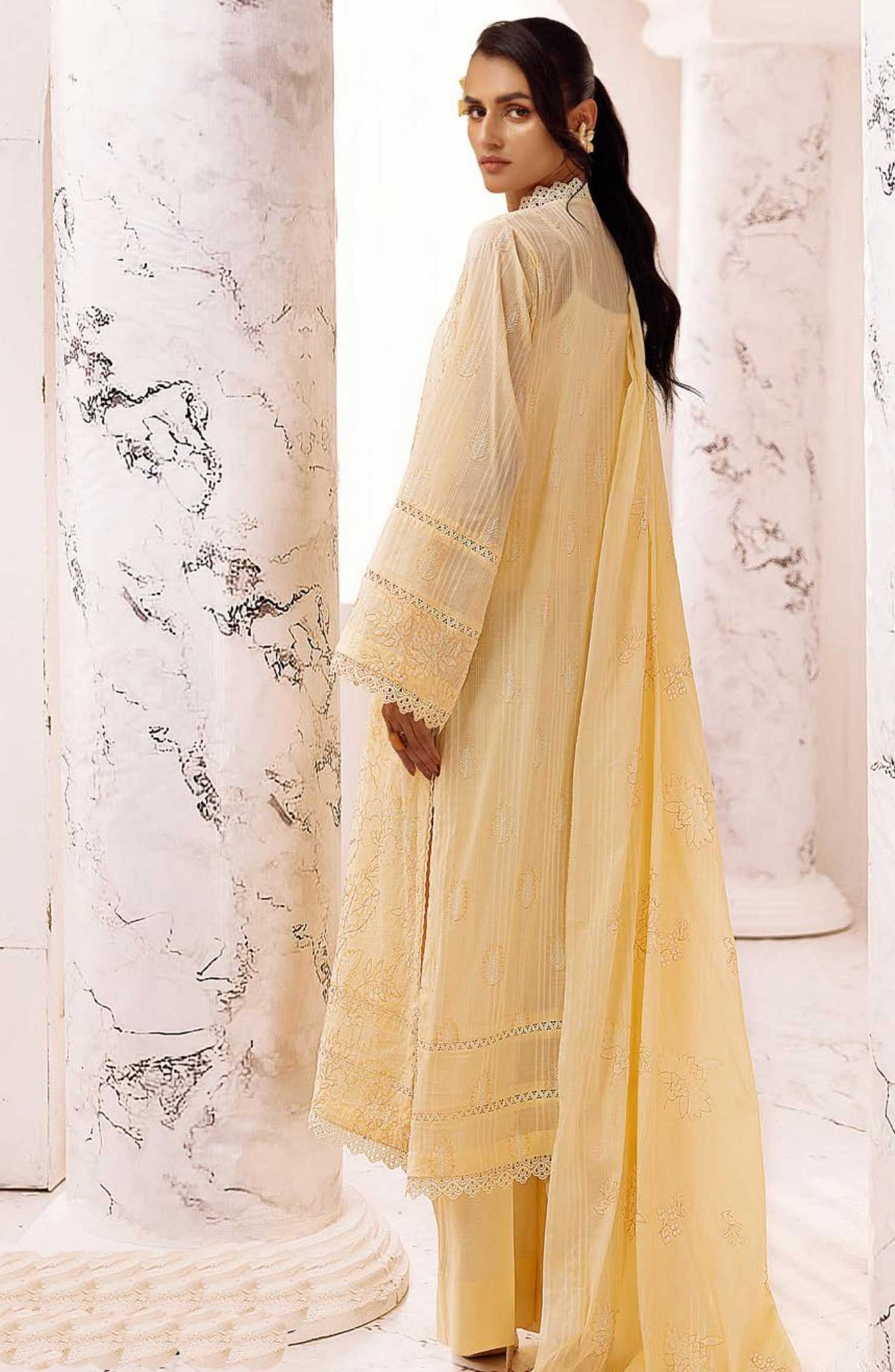 Arzoo Embroidered Slub Lawn