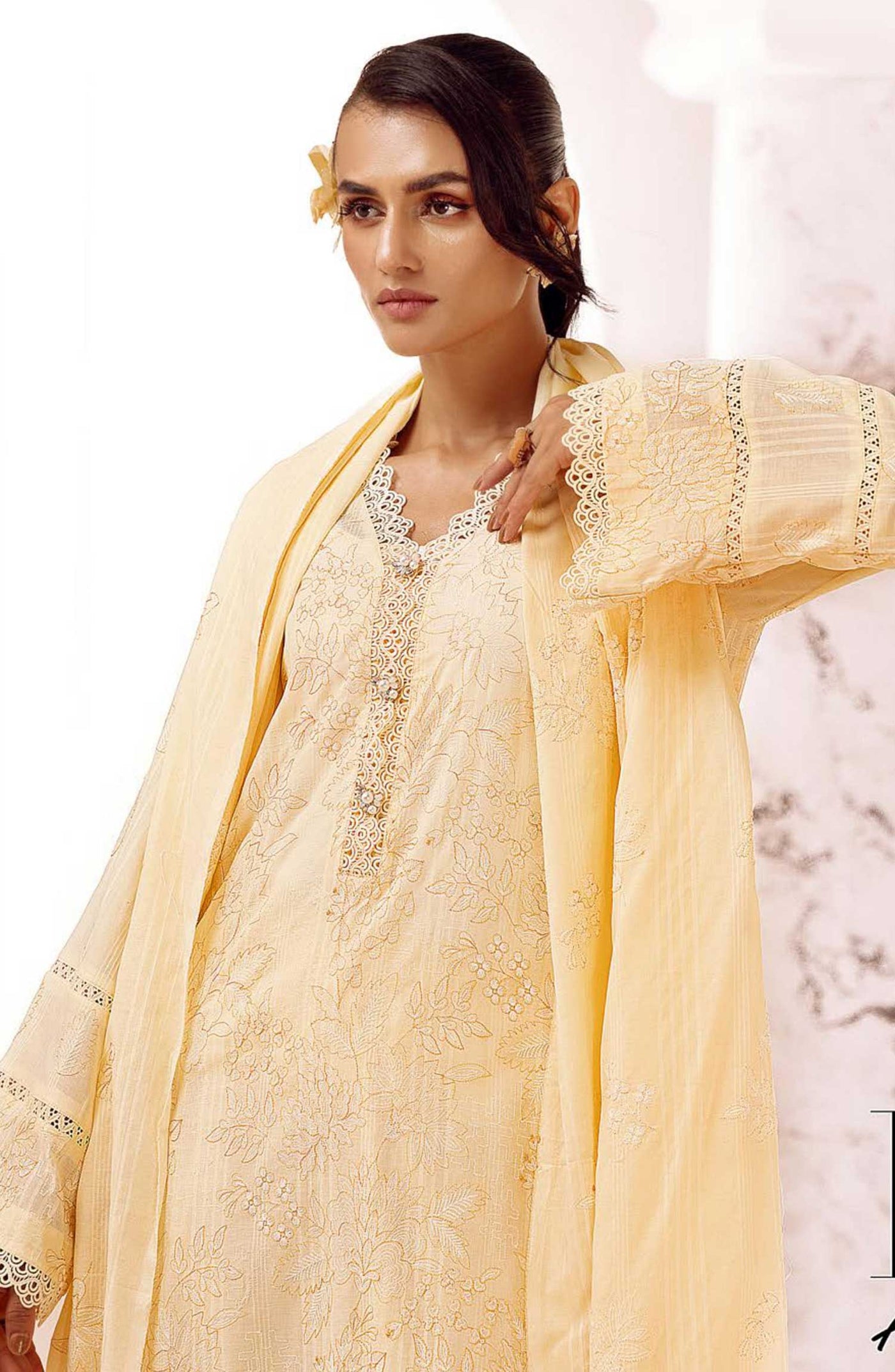 Arzoo Embroidered Slub Lawn
