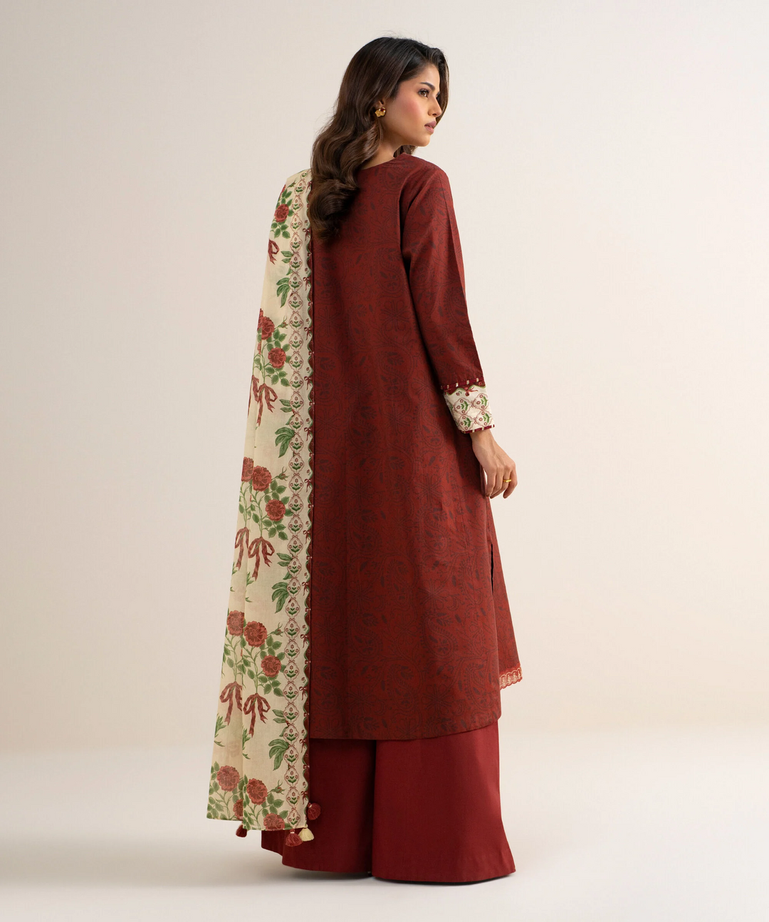 3 Piece - Embroidered Cotton Suit