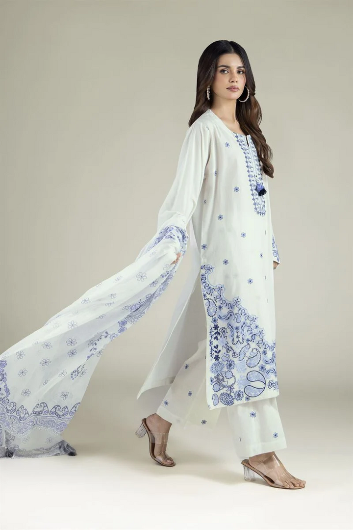 Embroidered | Cotton Dobby Fabrics 3 Piece