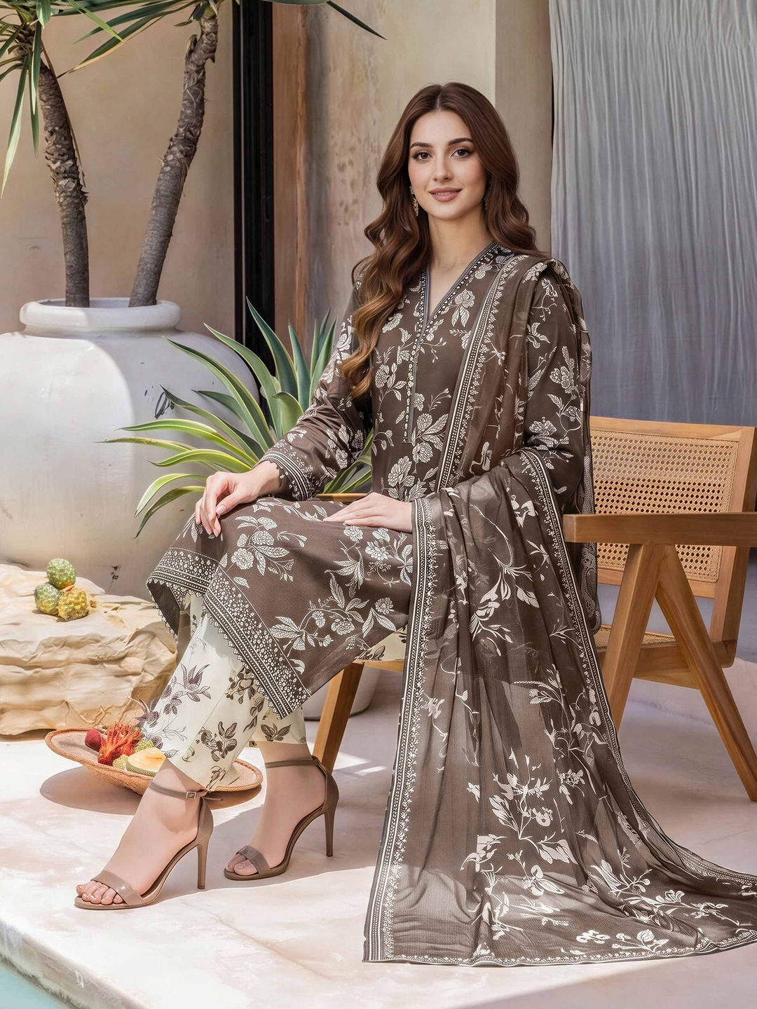 Unstitched 3 Piece Lawn Suit
