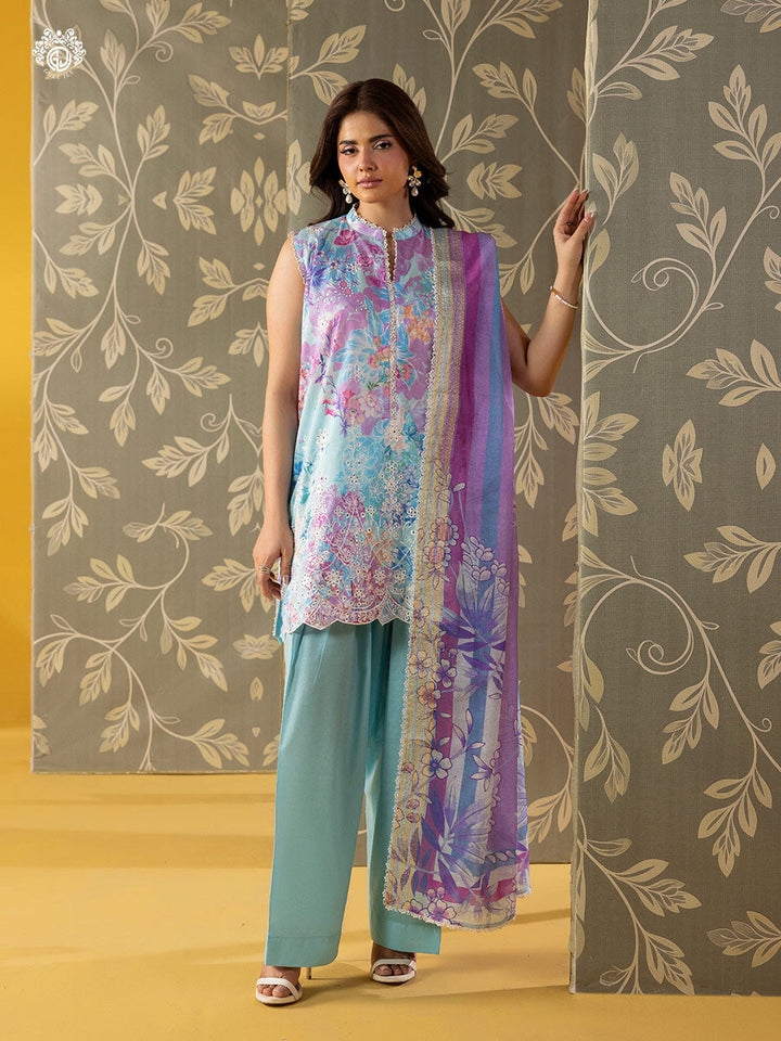 KROMA  3-Piece Unstitched Embroidered Dress