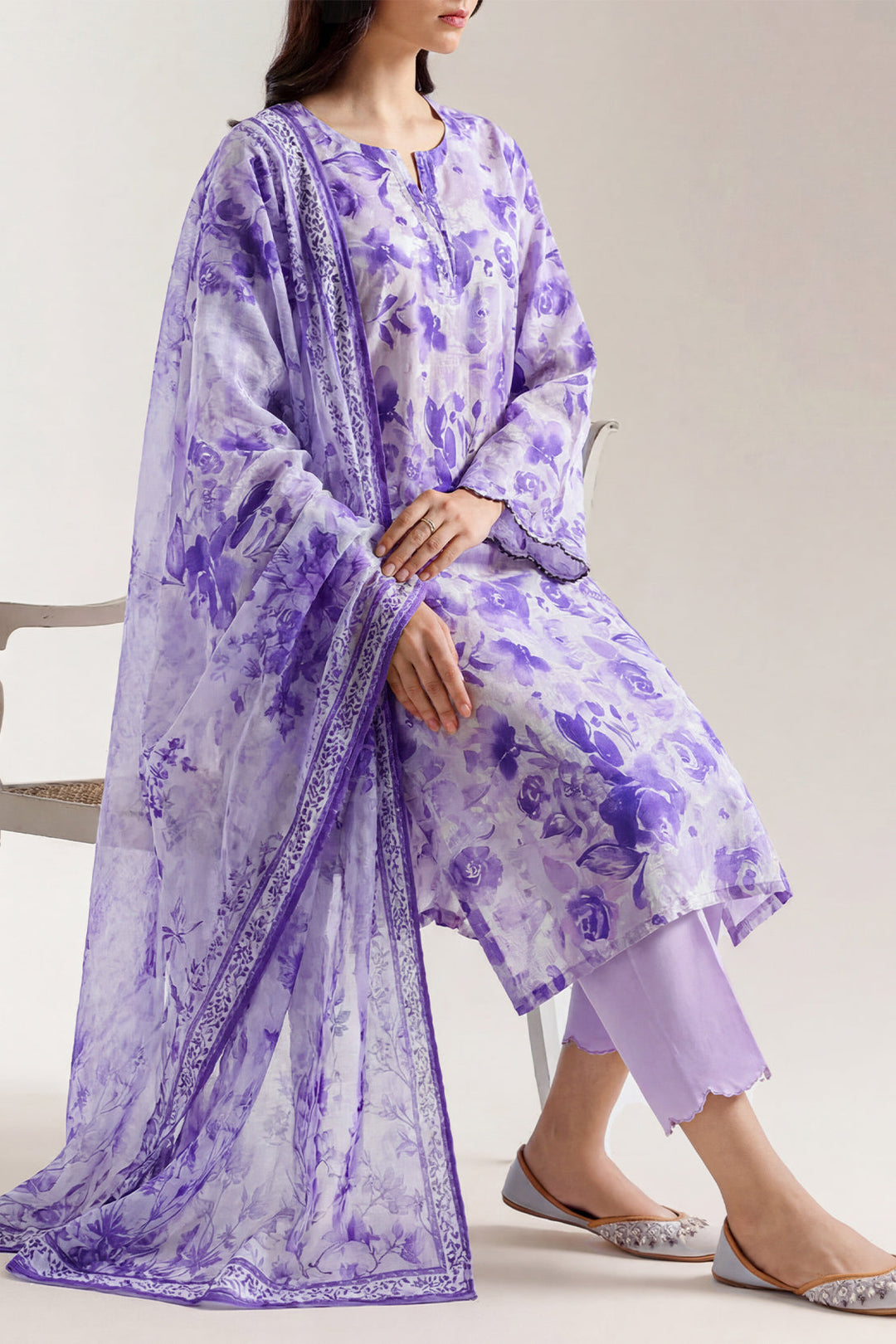 Unstitched Printed Lawn 3 Piece