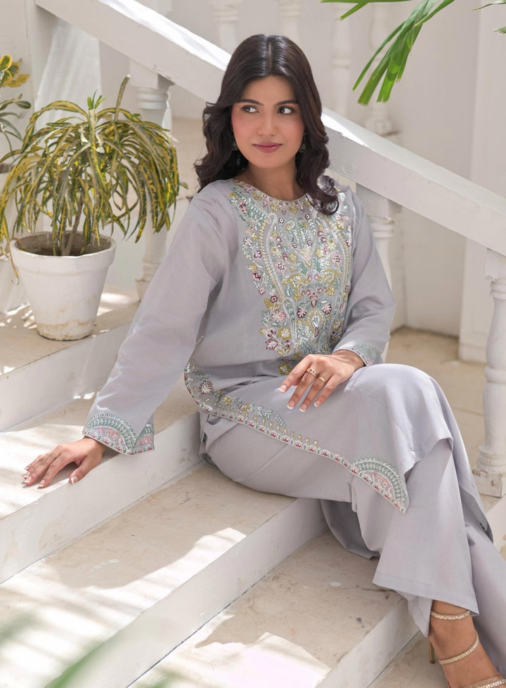 Ready to wear 2PC embroidered lawn suit