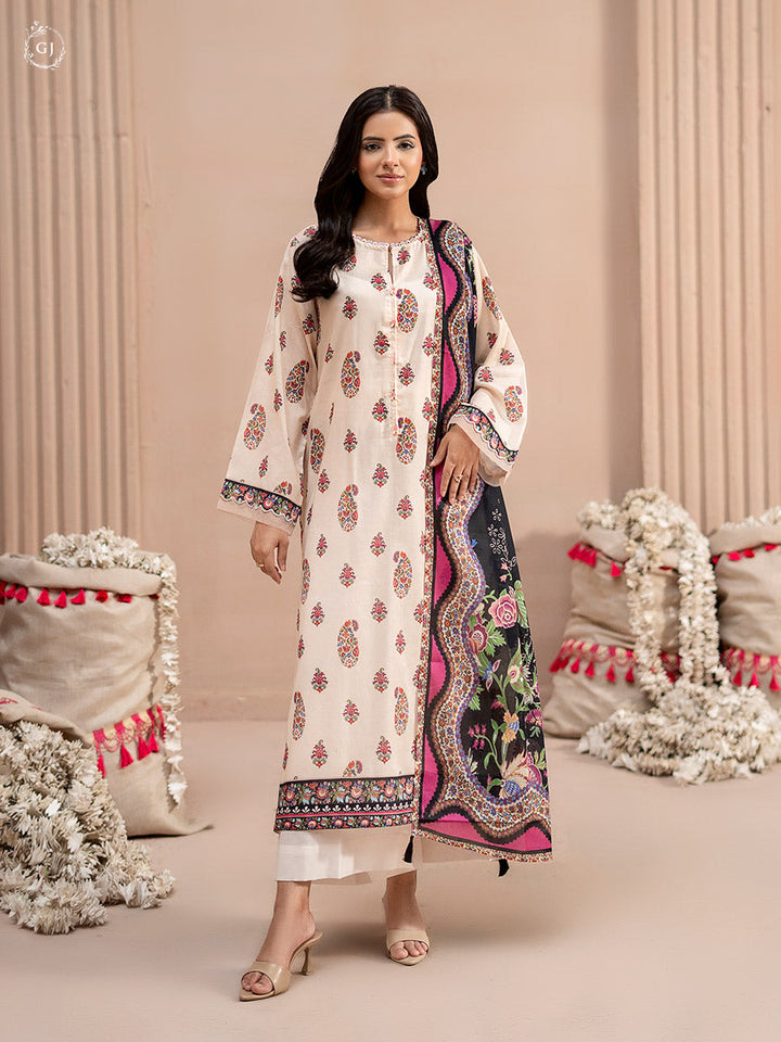 QISSA 3 PC UNSTITCHED LAWN
