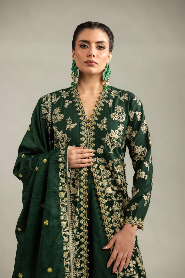 Embroidered | Raw Silk 3-Piece Co-ord Set