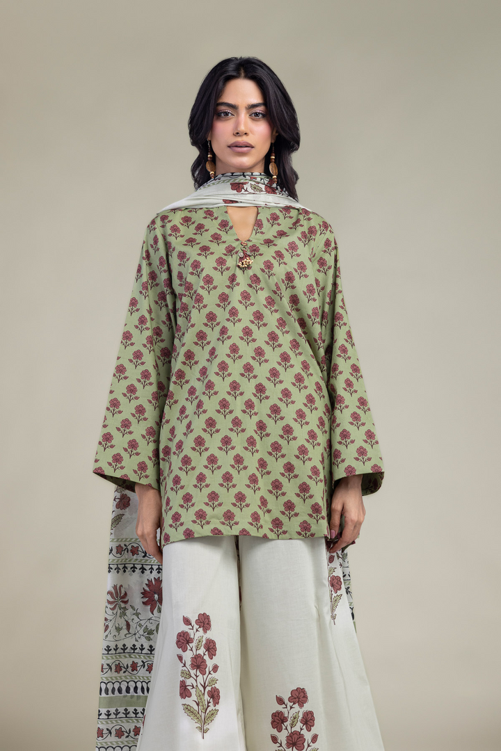Printed | Cambric Floral 3 pc suit