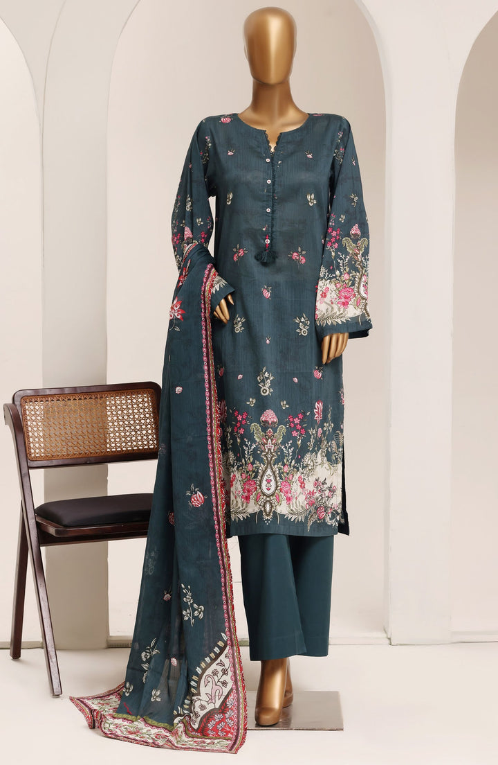 Printed Lawn Stitched 3 Piece Suit