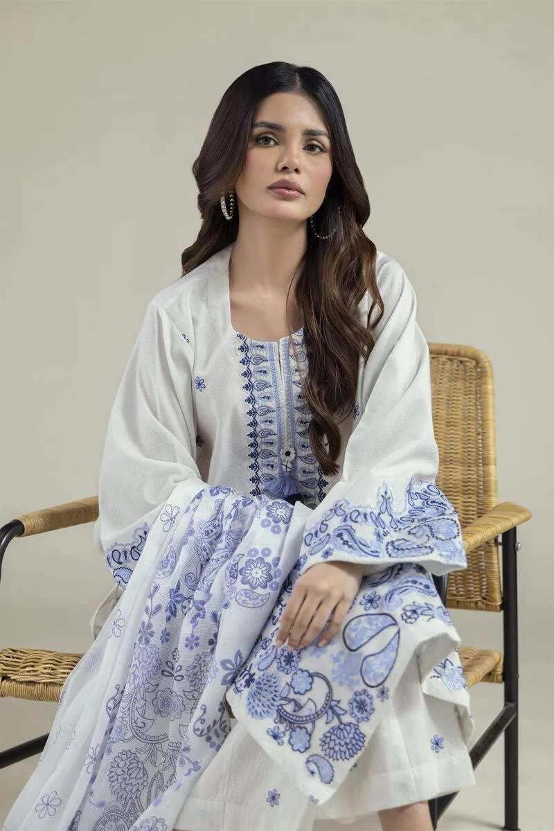 Embroidered | Cotton Dobby Fabrics 3 Piece